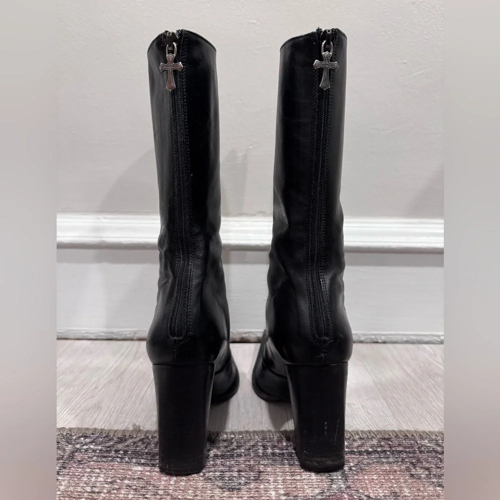 Cafenoir Black Italian Leather Women's Boots, size - Picture 5 of 10